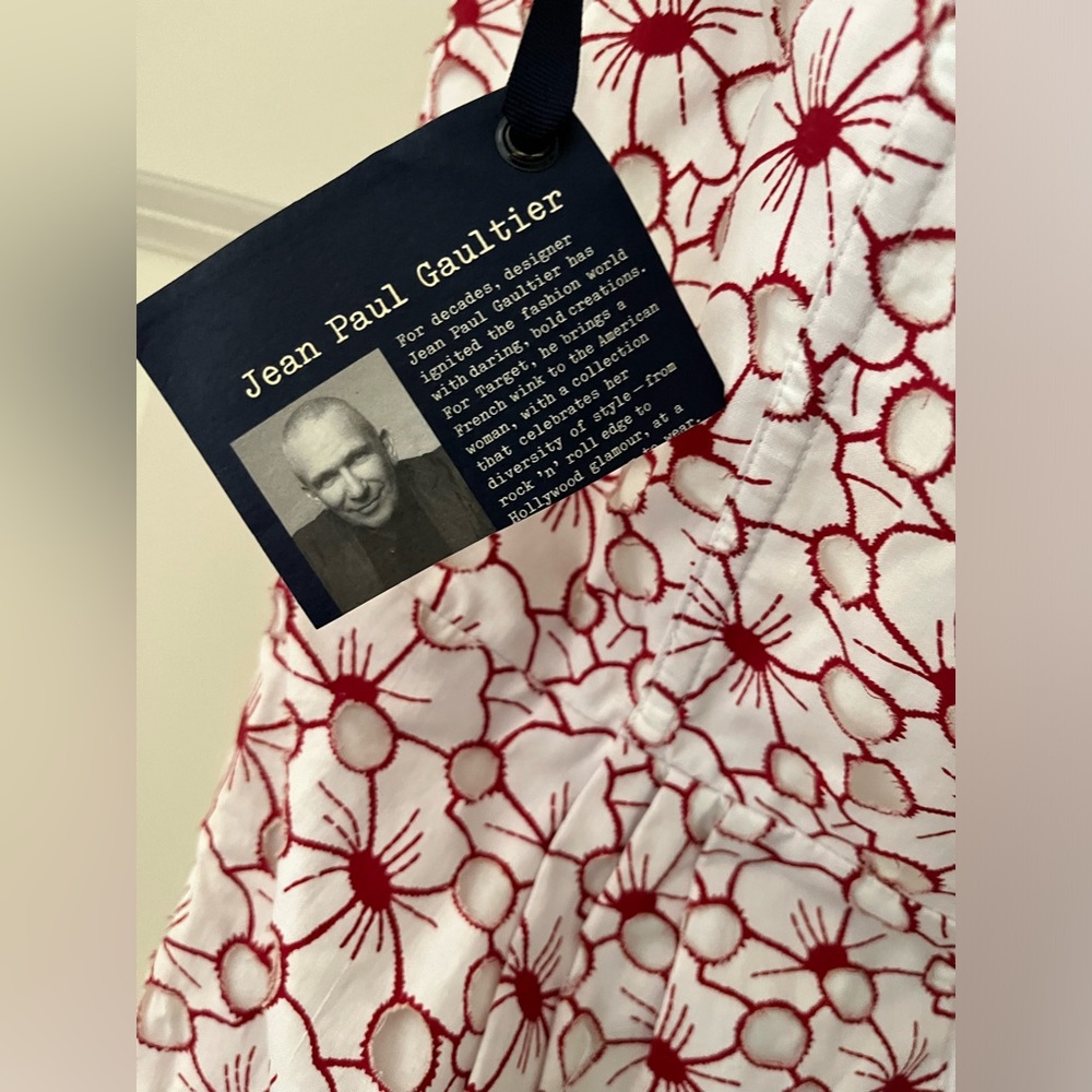 NWT JEAN PAUL GAULTIER FOR TARGET DRESS FLORAL EYELET LACE, size 13 - Picture 7 of 9